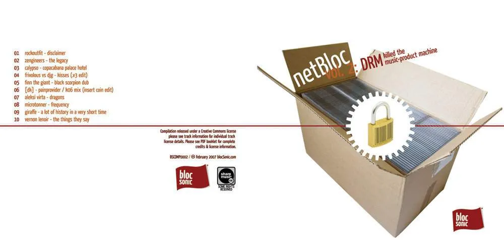 netBloc Vol. 2 Insert for “netBloc Volume 2 (DRM killed the music-product machine)” by Various Artists