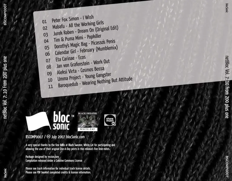 netBloc Vol. 7 Traycard for “netBloc Volume 7 (10 From 200 plus one)” by Various Artists