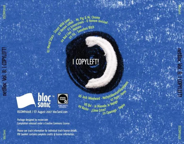 netBloc Vol. 8 Traycard for “netBloc Volume 8 (I Copyleft!)” by Various Artists