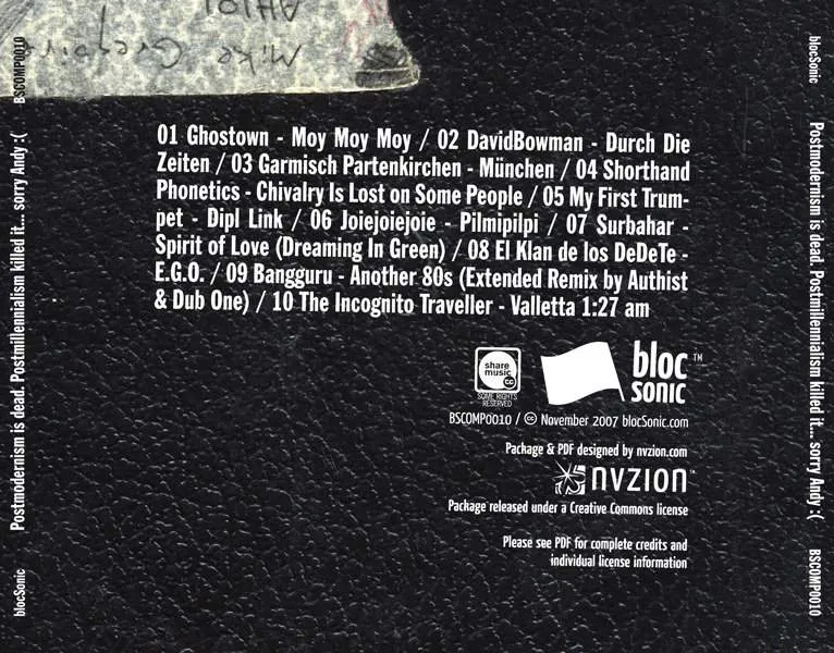 netBloc Vol. 10 Traycard Alt 1 for “netBloc Volume 10: Postmodernism is dead. Postmillennialism killed it... sorry Andy :(” by Various Artists