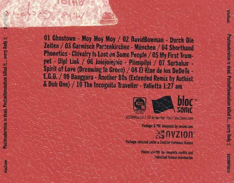 netBloc Vol. 10 Traycard Alt 2 for “netBloc Volume 10: Postmodernism is dead. Postmillennialism killed it... sorry Andy :(” by Various Artists