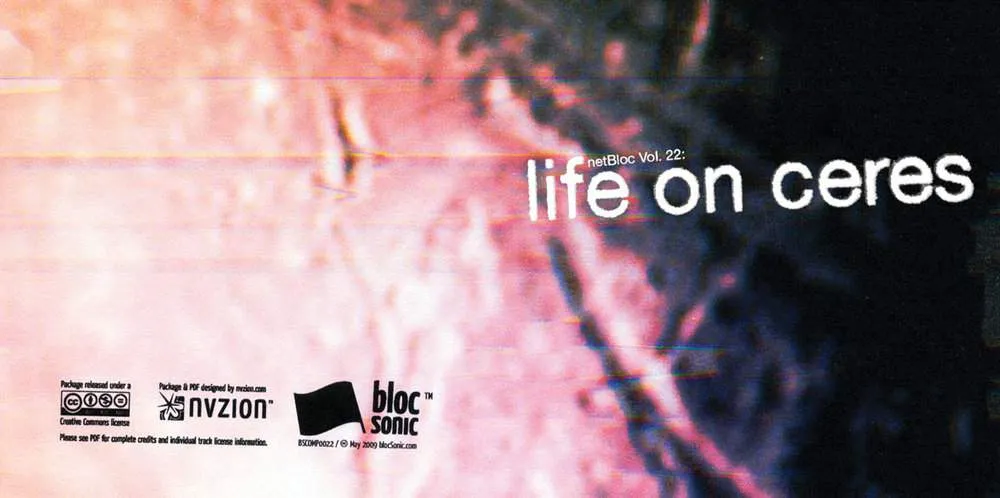 Album Insert for “netBloc Volume 22 (Life on Ceres)” by Various Artists