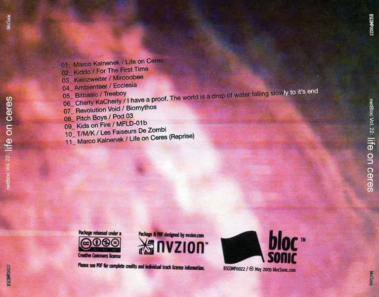 Album Traycard for “netBloc Volume 22 (Life on Ceres)” by Various Artists