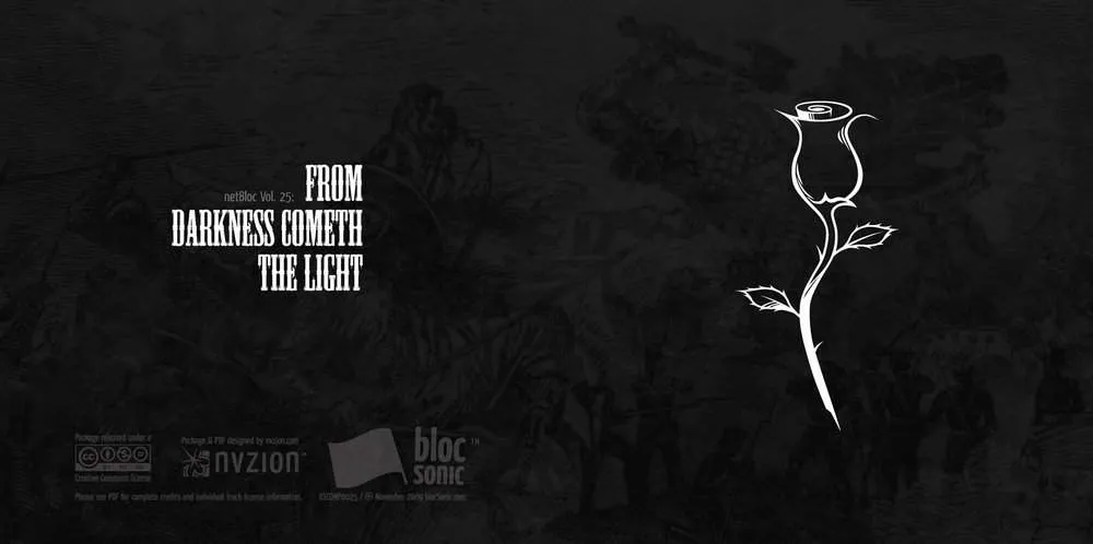 Album Insert for “netBloc Volume 25 (From Darkness Cometh The Light)” by Various Artists