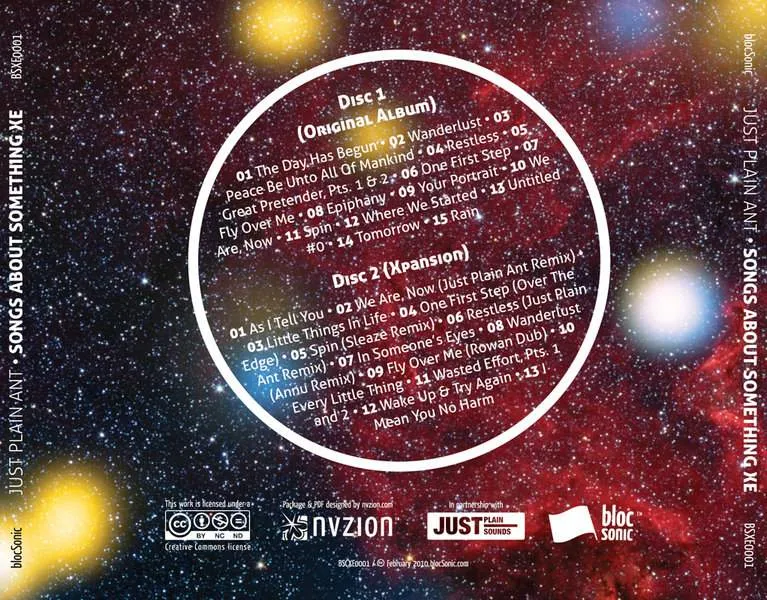 Album Traycard for “Songs About Something XE” by Just Plain Ant
