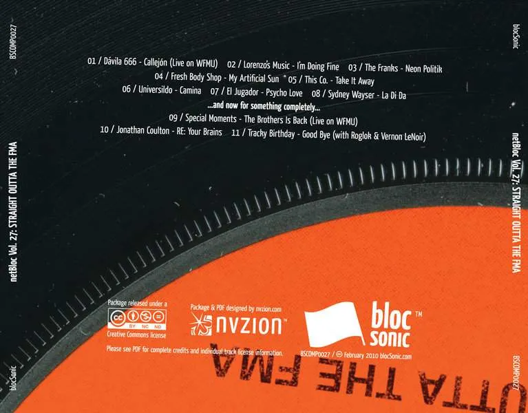 Album Traycard for “netBloc Volume 27 (Straight Outta The FMA)” by Various Artists