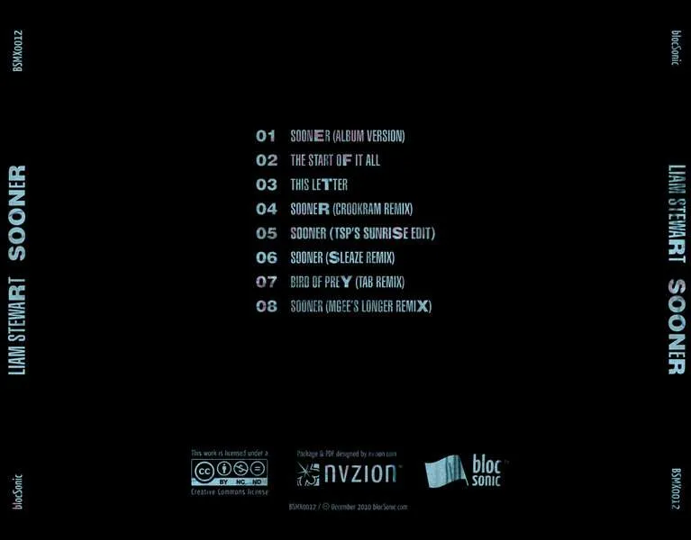 Album traycard for “Sooner” by Liam Stewart