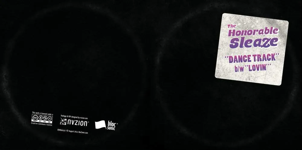 Album insert for “Dance Track” by The Honorable Sleaze
