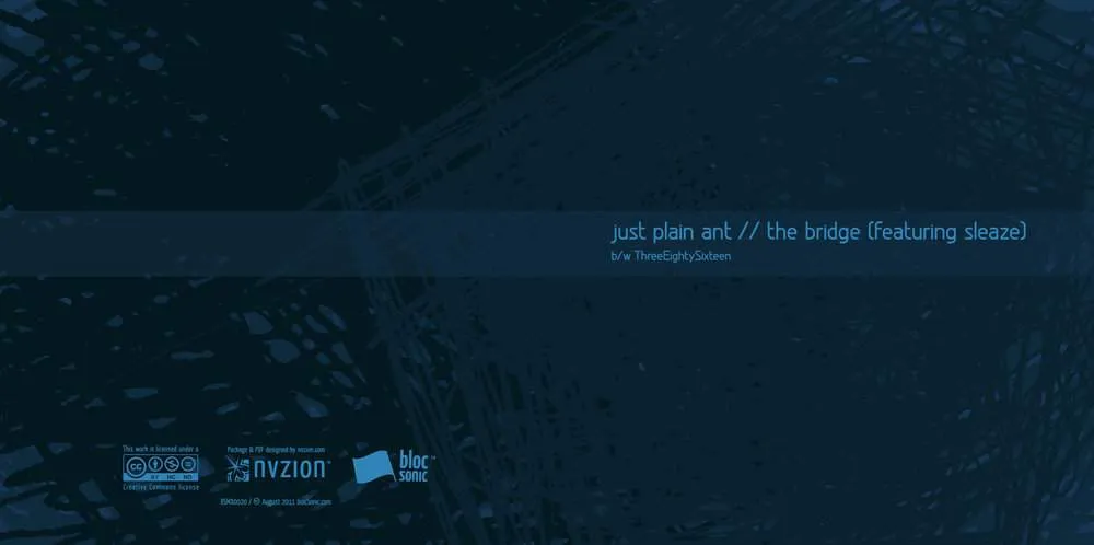 Album insert for “The Bridge (Featuring Sleaze)” by Just Plain Ant