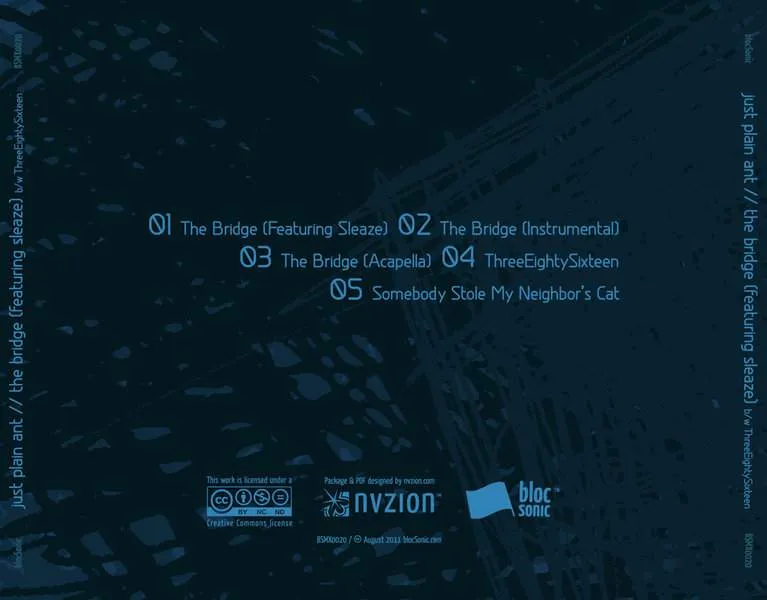 Album traycard for “The Bridge (Featuring Sleaze)” by Just Plain Ant