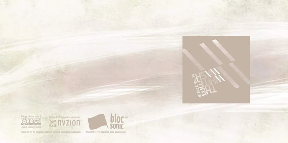 Album insert for “netBloc Vol. 34: The Whitewash” by Various Artists