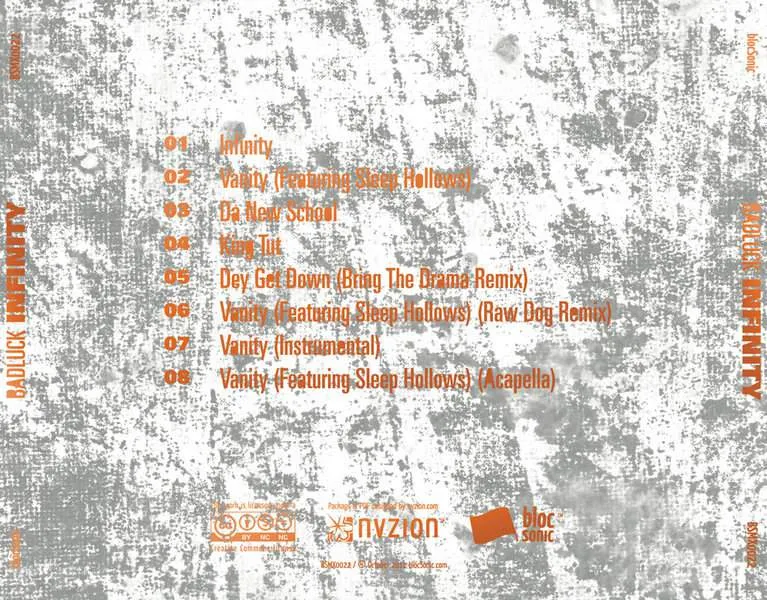 Album traycard for “Infinity” by BADLUCK