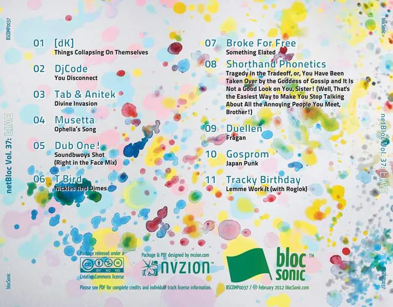 Album traycard for “netBloc Vol. 37: FIVE” by Various Artists
