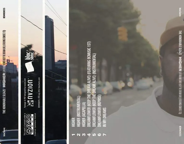 Album traycard for “Higher” by The Honorable Sleaze