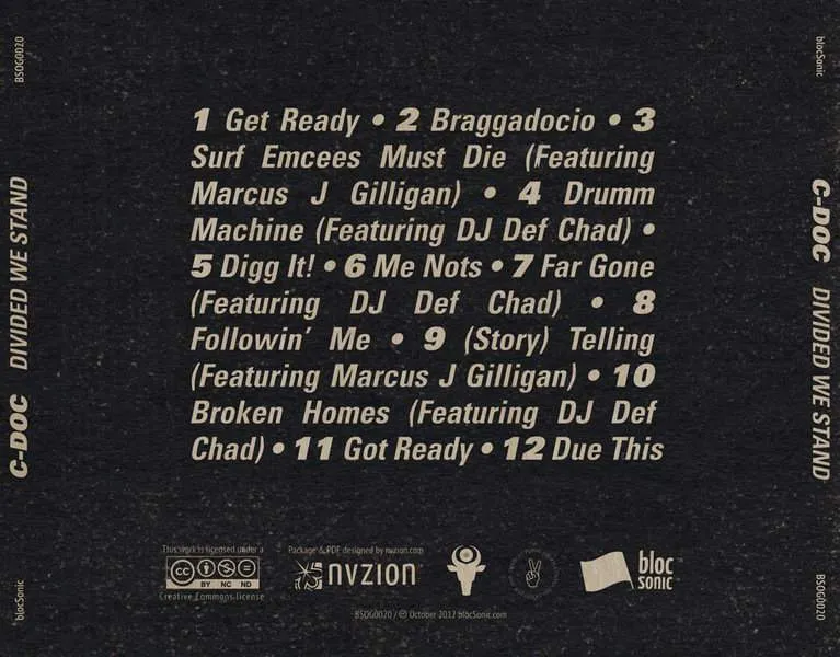Album traycard for “Divided We Stand” by C-Doc