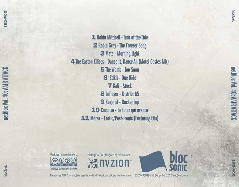 Album traycard for “netBloc Vol. 40: AAIR Attack” by Various Artists