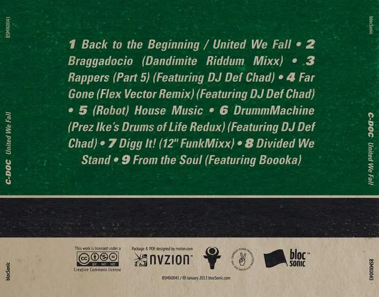 Album traycard for “United We Fall” by C-Doc