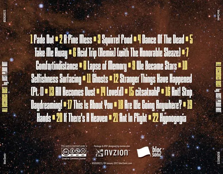 Album traycard for “All Becomes Dust” by Just Plain Ant