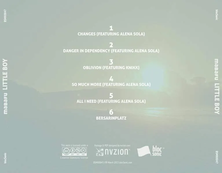 Album traycard for “Little Boy” by mabafu