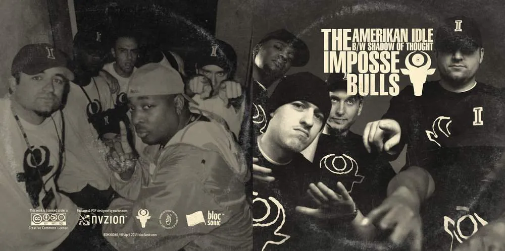 Album insert for “AmeriKan Idle B/W Shadow of Thought” by The Impossebulls