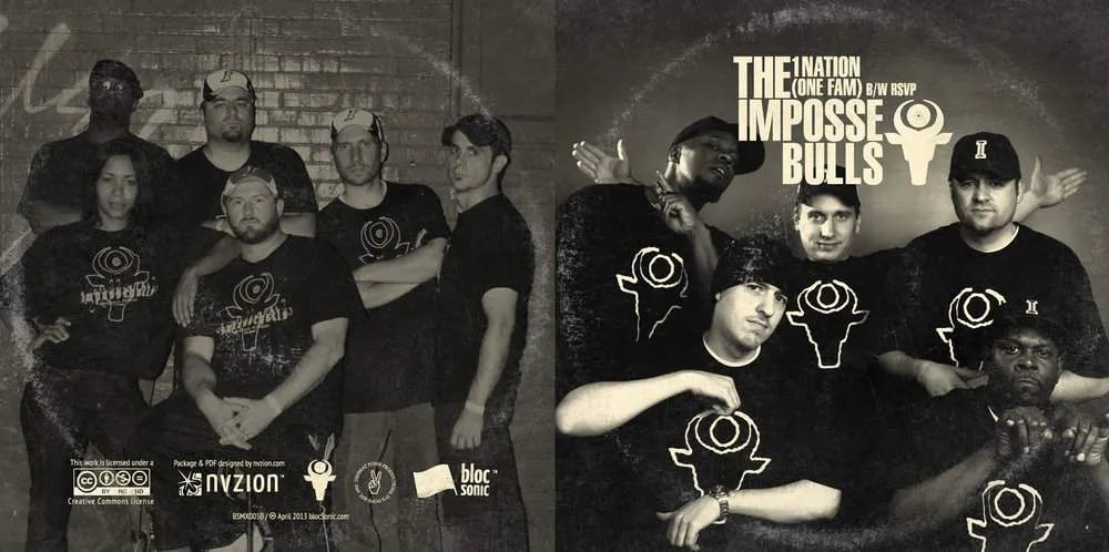 Album insert for “1Nation (One Fam) B/W RSVP” by The Impossebulls
