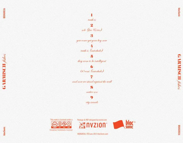 Album traycard for “Fishes” by Garmisch