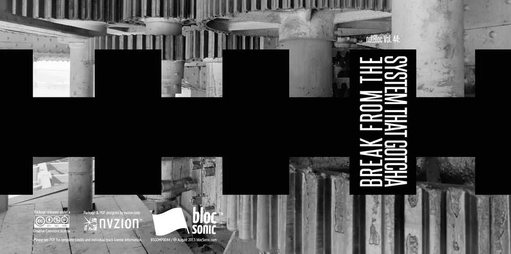 Album insert for “netBloc Vol. 44: Break From The System That Gotcha” by Various Artists