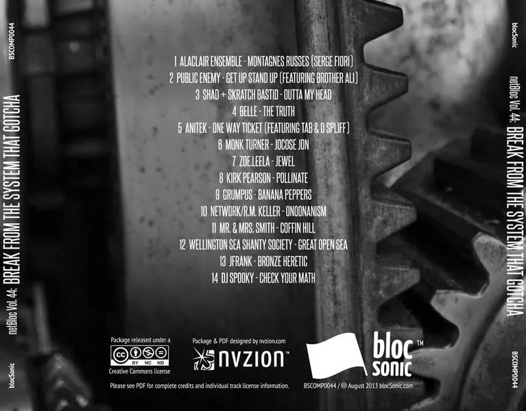 Album traycard for “netBloc Vol. 44: Break From The System That Gotcha” by Various Artists