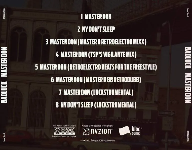 Album traycard for “Master Don” by BADLUCK