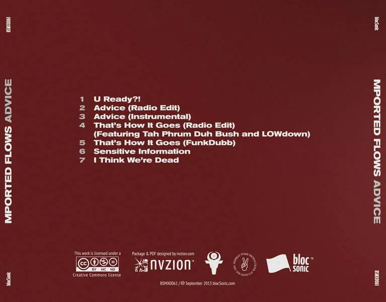 Album traycard for “Advice” by Mported Flows