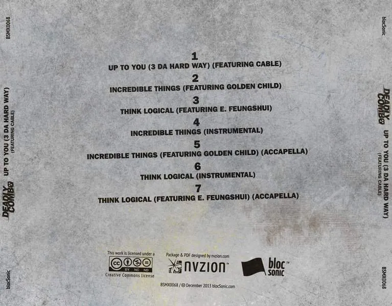 Album traycard for “Up To You (3 Da Hard Way) (Featuring Cable)” by Deadly Combo