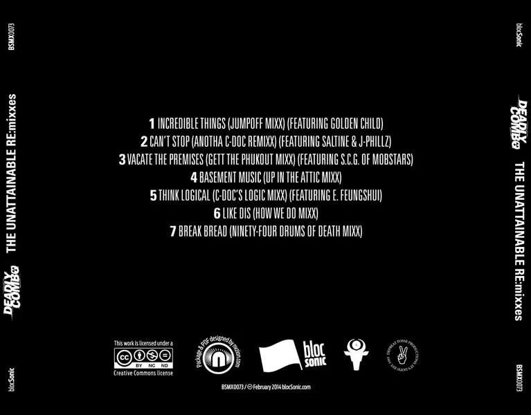 Album traycard for “The Unattainable RE:mixxes” by Deadly Combo