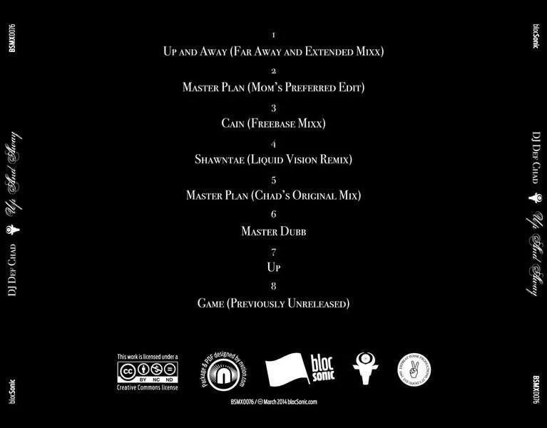 Album traycard for “Up and Away” by DJ Def Chad