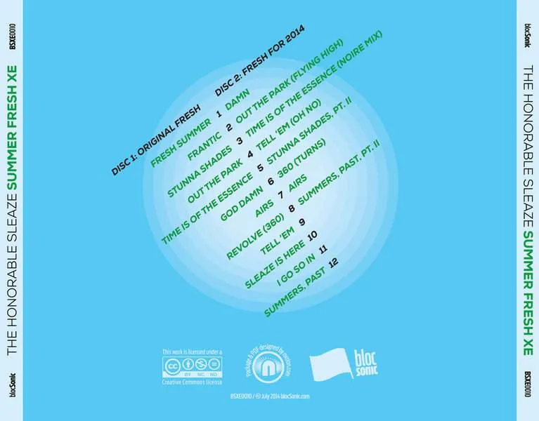 Album traycard for “Summer Fresh XE” by The Honorable Sleaze
