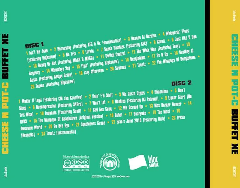 Album traycard for “Cheese N Pot-C Buffet XE” by Cheese N Pot-C