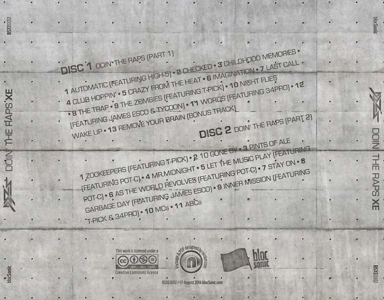 Album traycard for “Doin' The Raps XE” by D3Zs