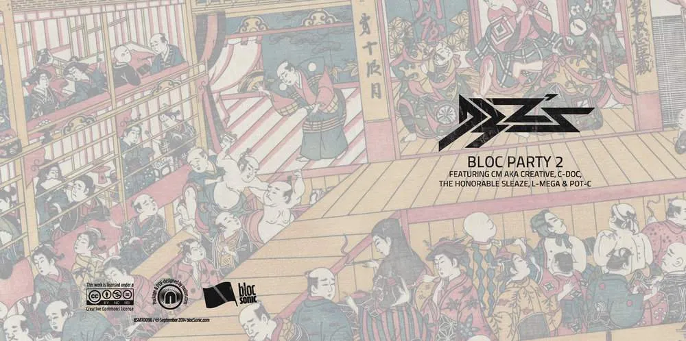 Album insert for “Bloc Party 2 (Featuring CM aka Creative, C-Doc, The Honorable Sleaze, L-Mega & Pot-C)” by D3Zs