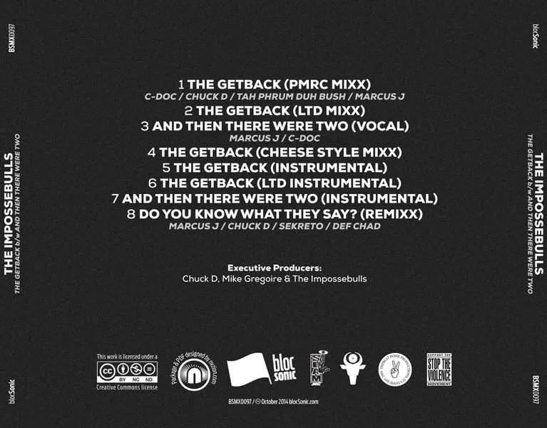Album traycard for “The GetBack b/w And Then There Were Two” by The Impossebulls