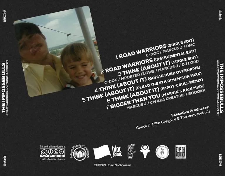 Album traycard for “Road Warriors b/w Think (About It)” by The Impossebulls