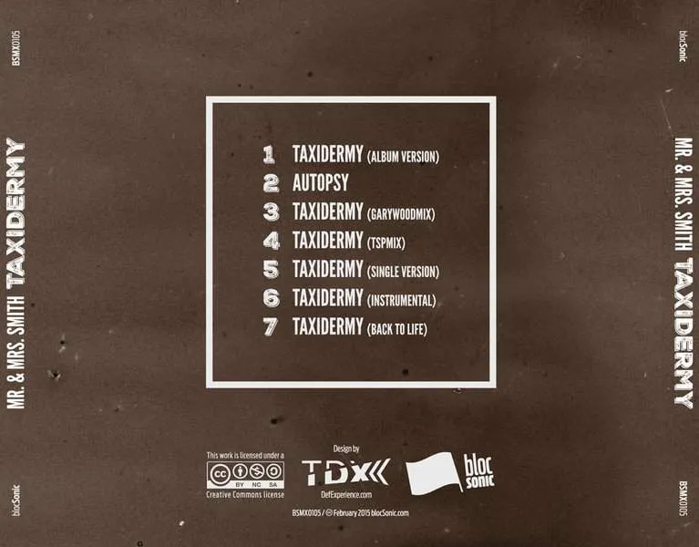 Album traycard for “Taxidermy” by Mr. &amp; Mrs. Smith