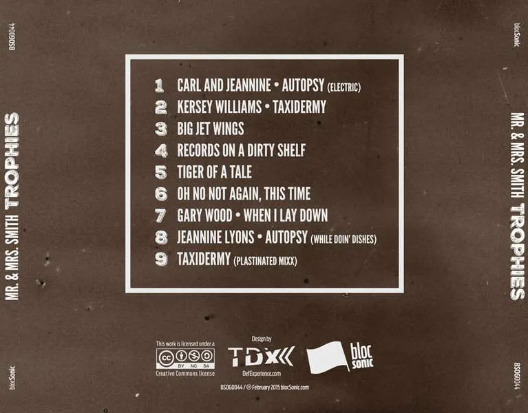 Album traycard for “Trophies” by Mr. &amp; Mrs. Smith