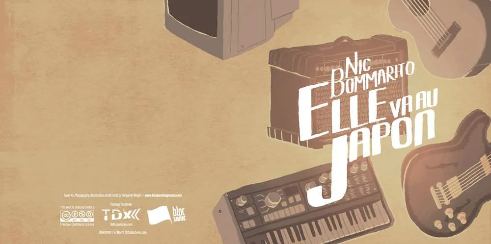 Album insert for “Elle va au Japon” by Nic Bommarito