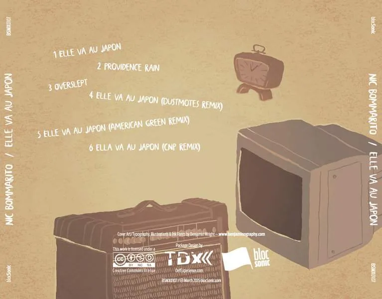 Album traycard for “Elle va au Japon” by Nic Bommarito