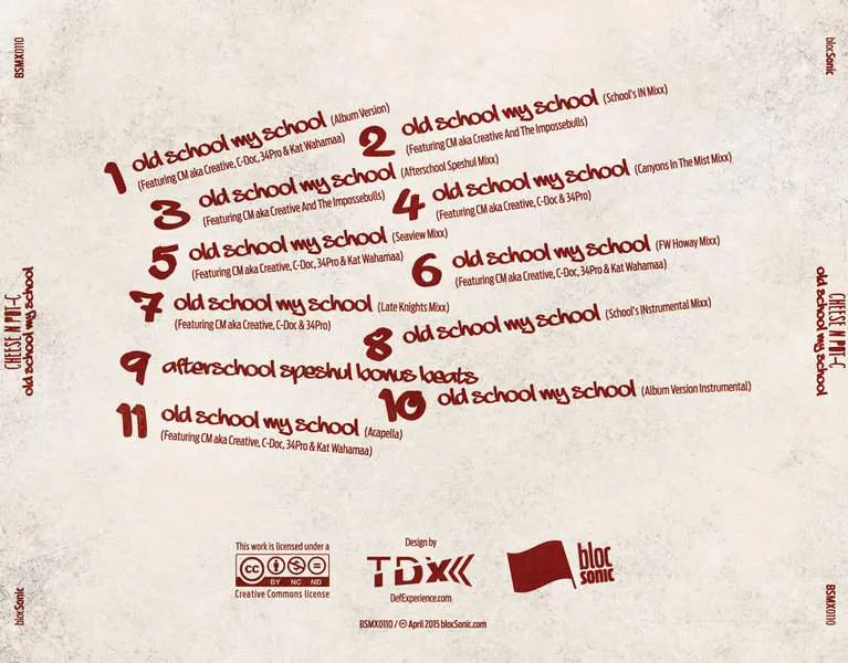 Album traycard for “Old School My School” by Cheese N Pot-C