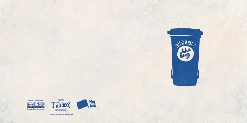 Album insert for “Blue Bins” by Cheese N Pot-C