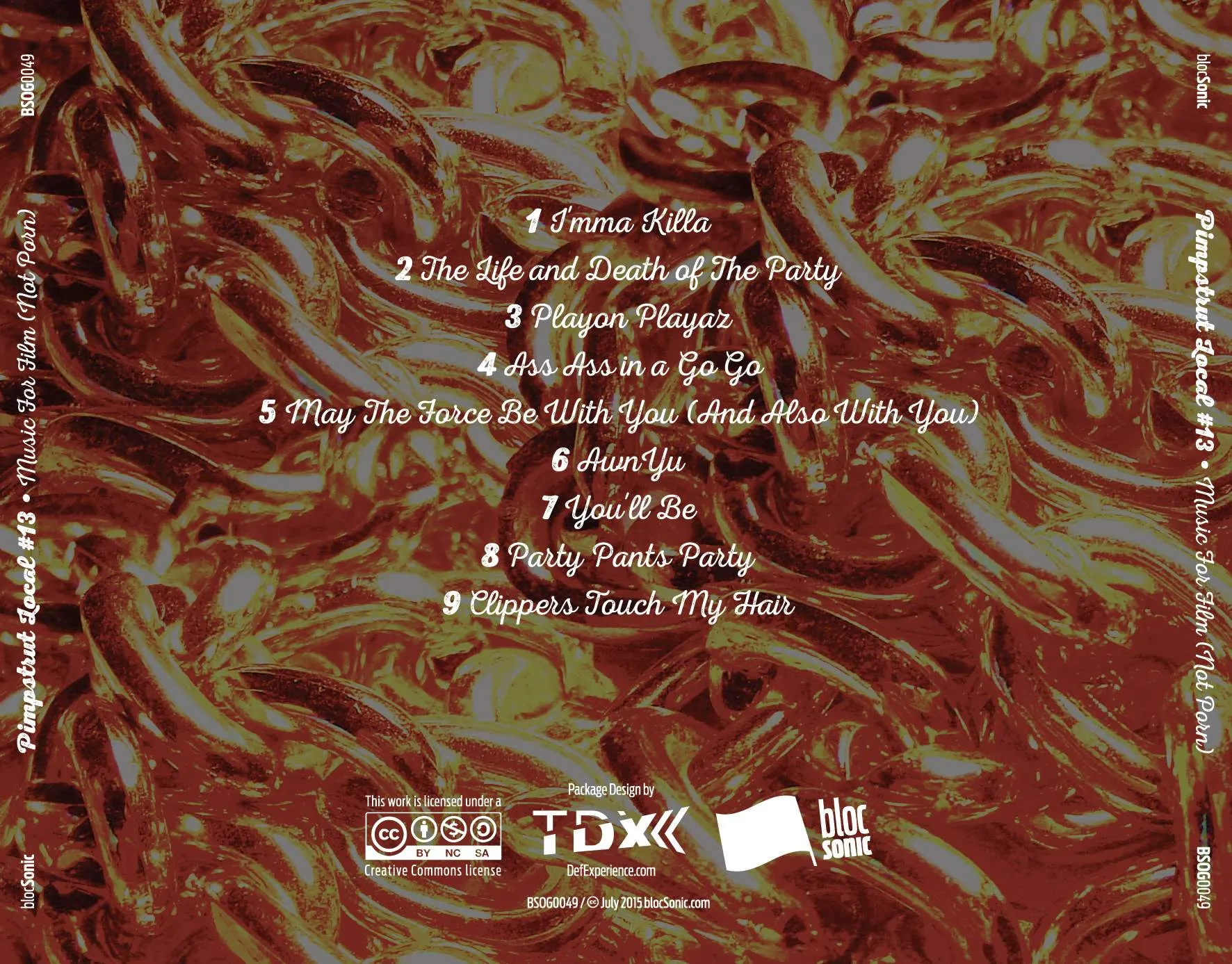Album traycard for “Music For Film (Not Porn)” by Pimpstrut Local #13