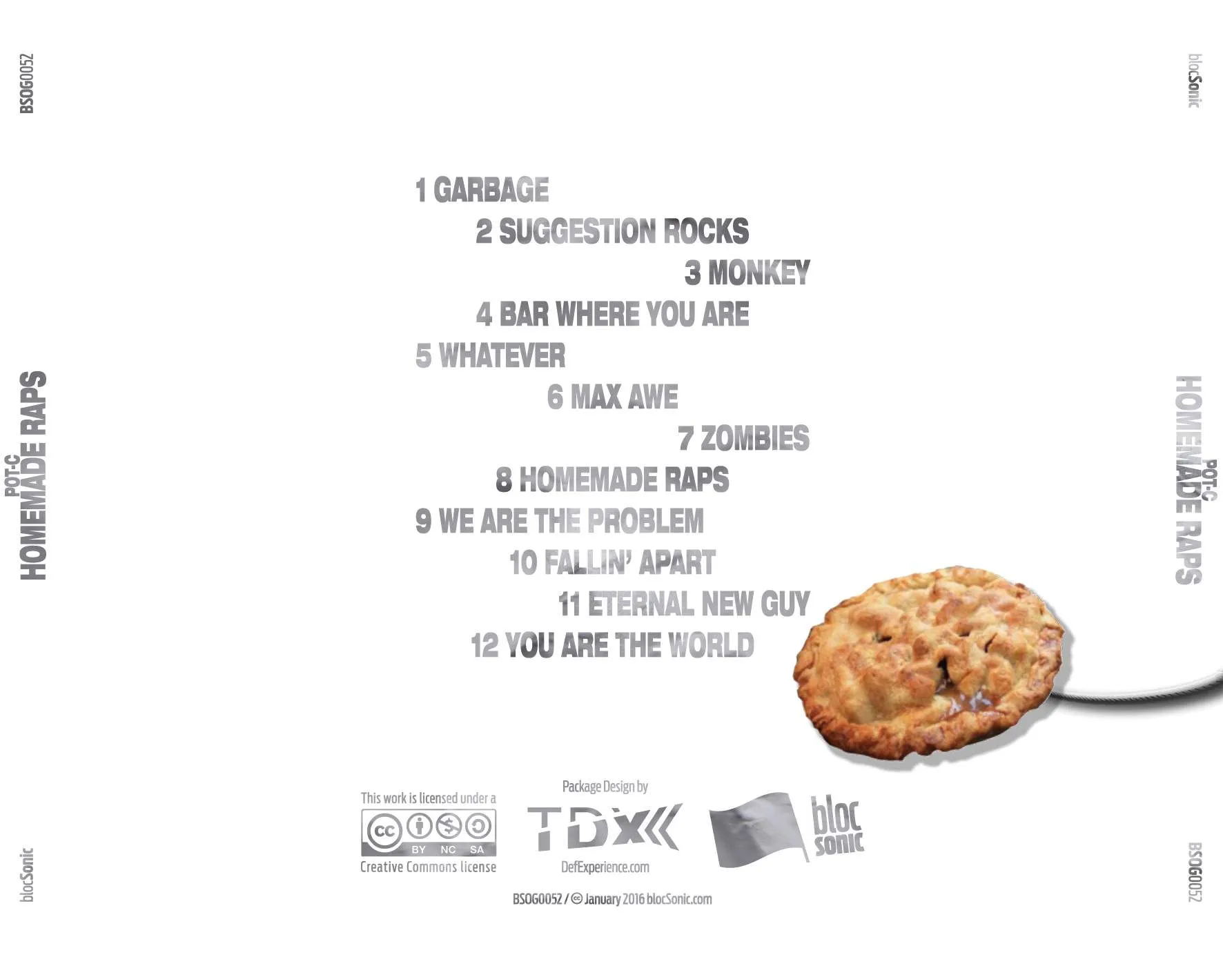 Album traycard for “Homemade Raps” by Pot-C