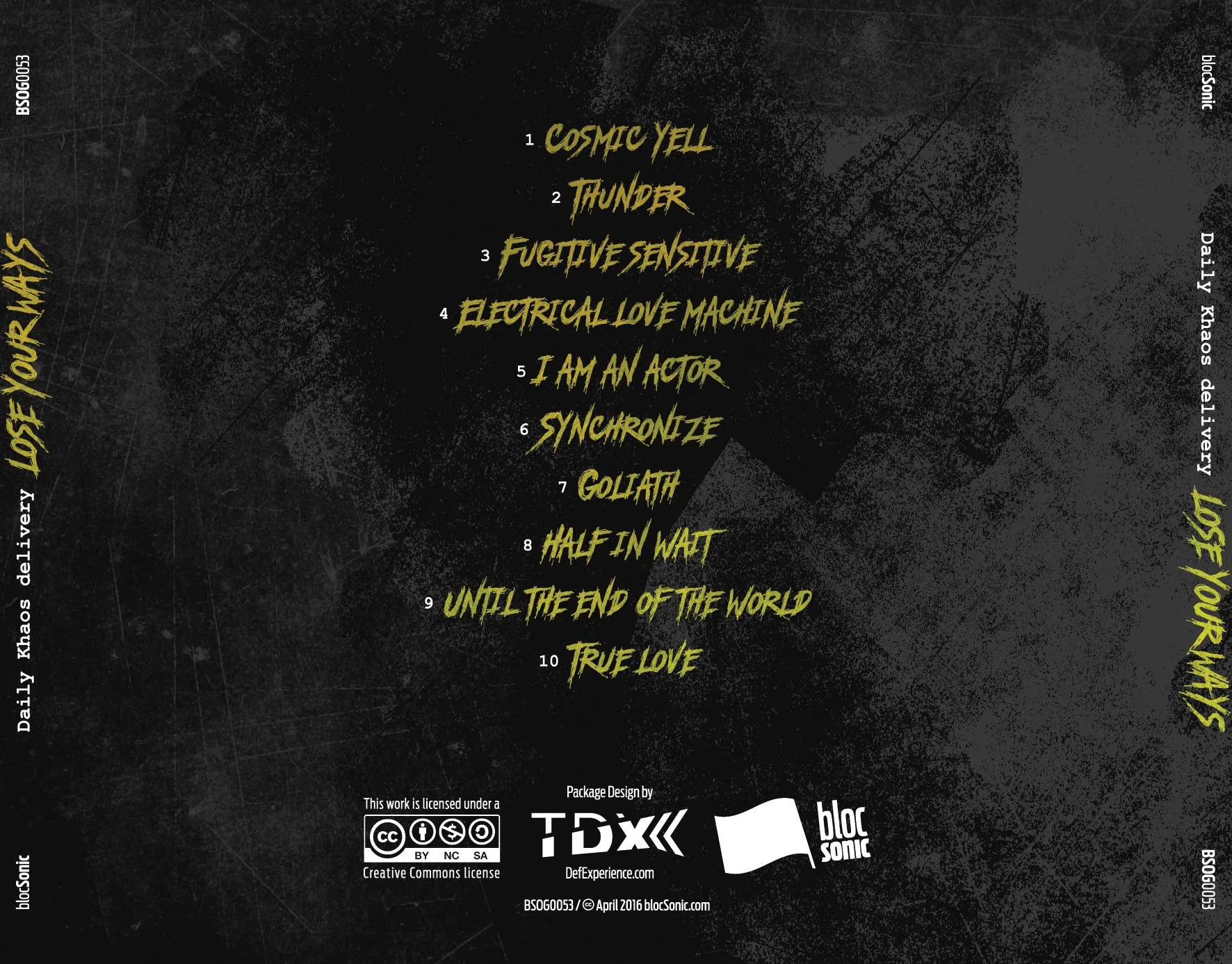 Album traycard for “Lose Your Ways” by Daily Khaos delivery