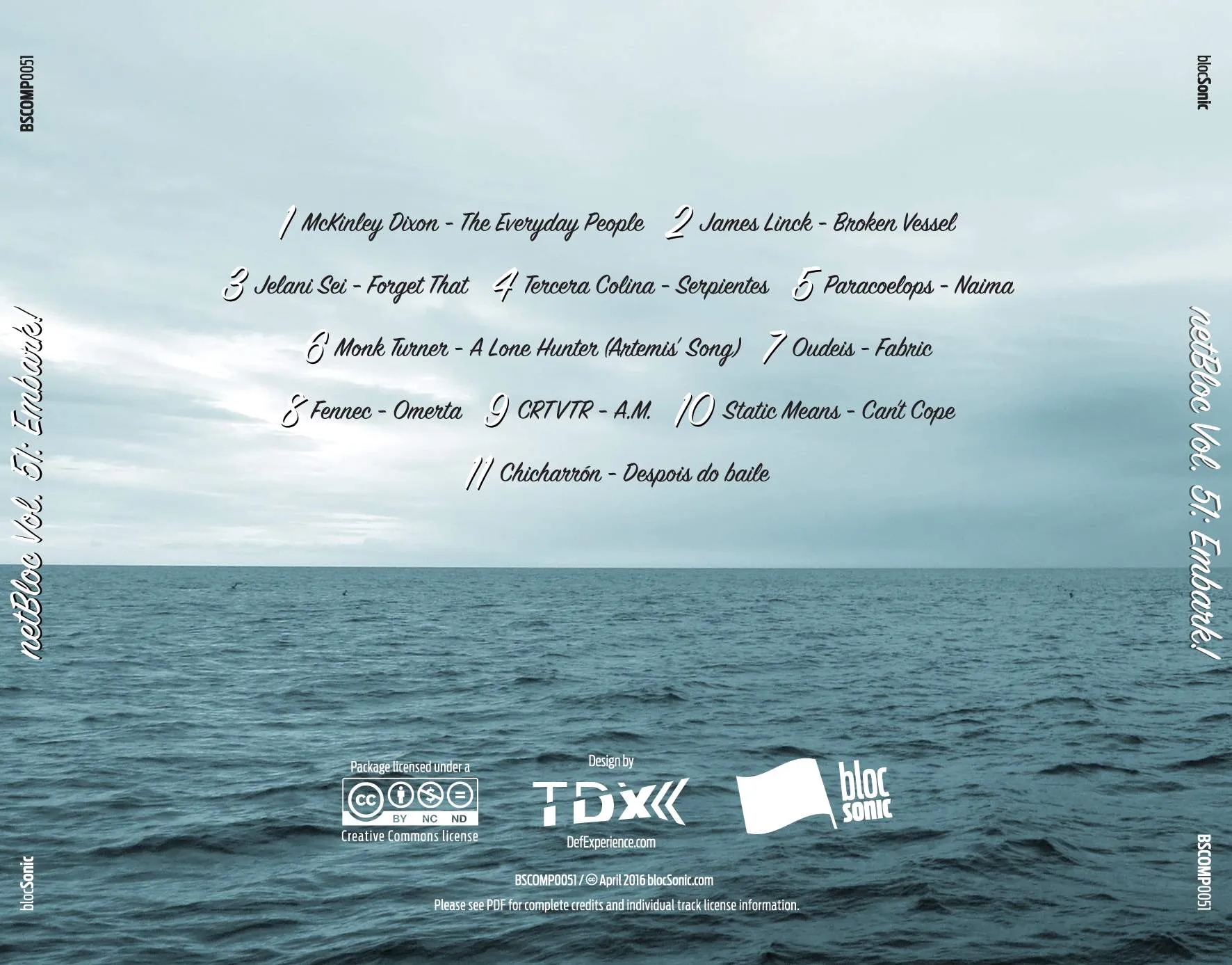 Album traycard for “netBloc Vol. 51: Embark!” by Various Artists