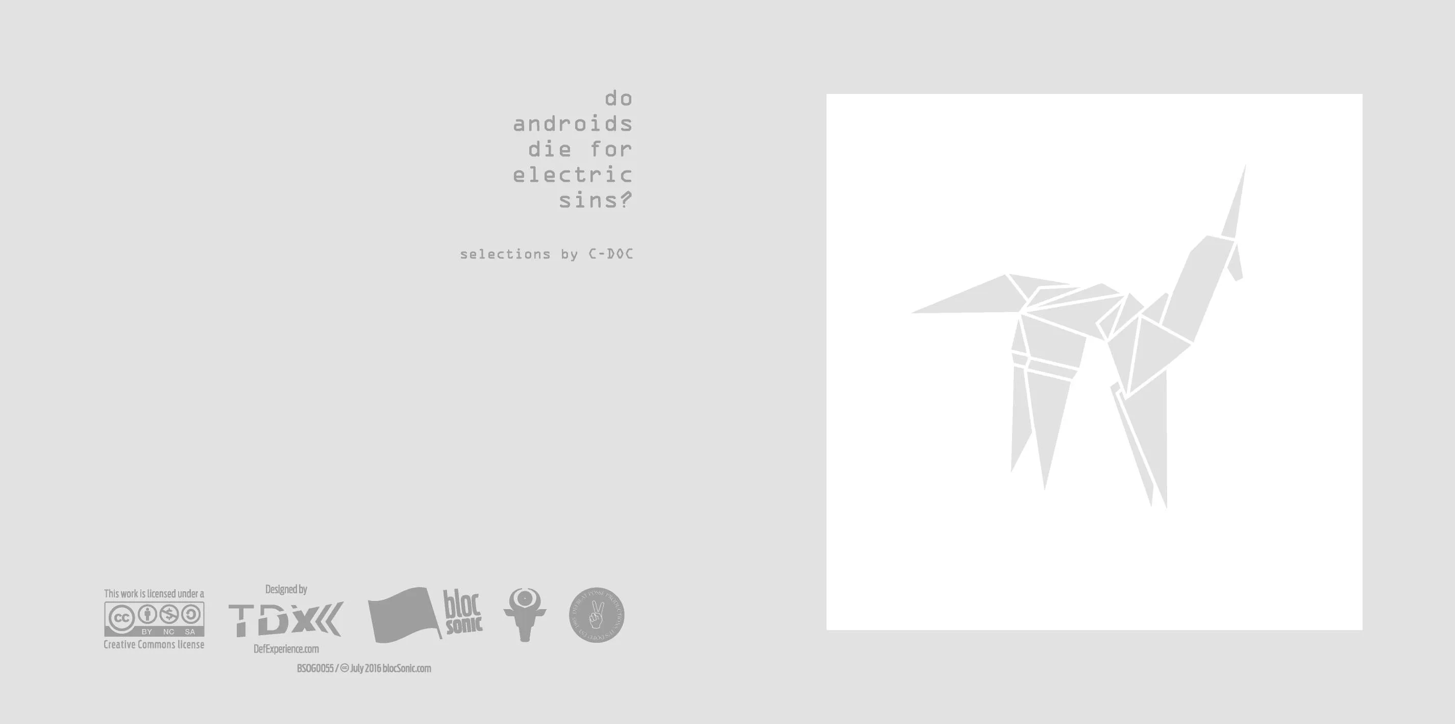 Album insert for “Do Androids Die For Electric Sins?” by C-Doc